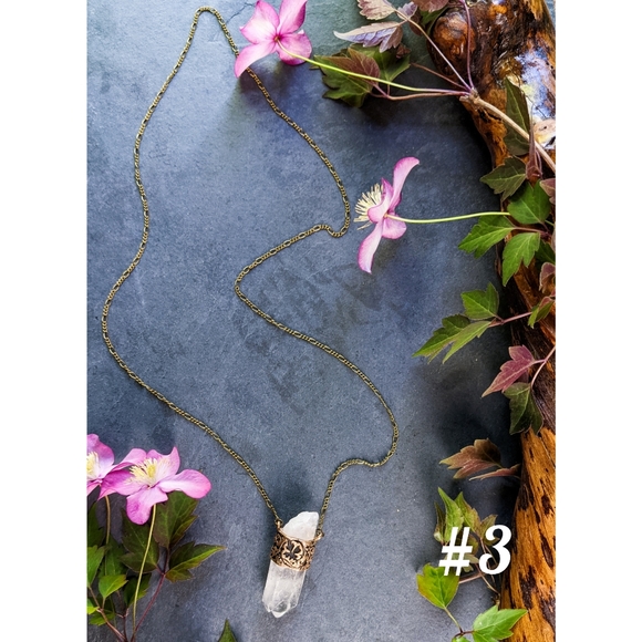 Artisan Made Quartz Crystal Point Long Necklaces - Picture 13 of 13